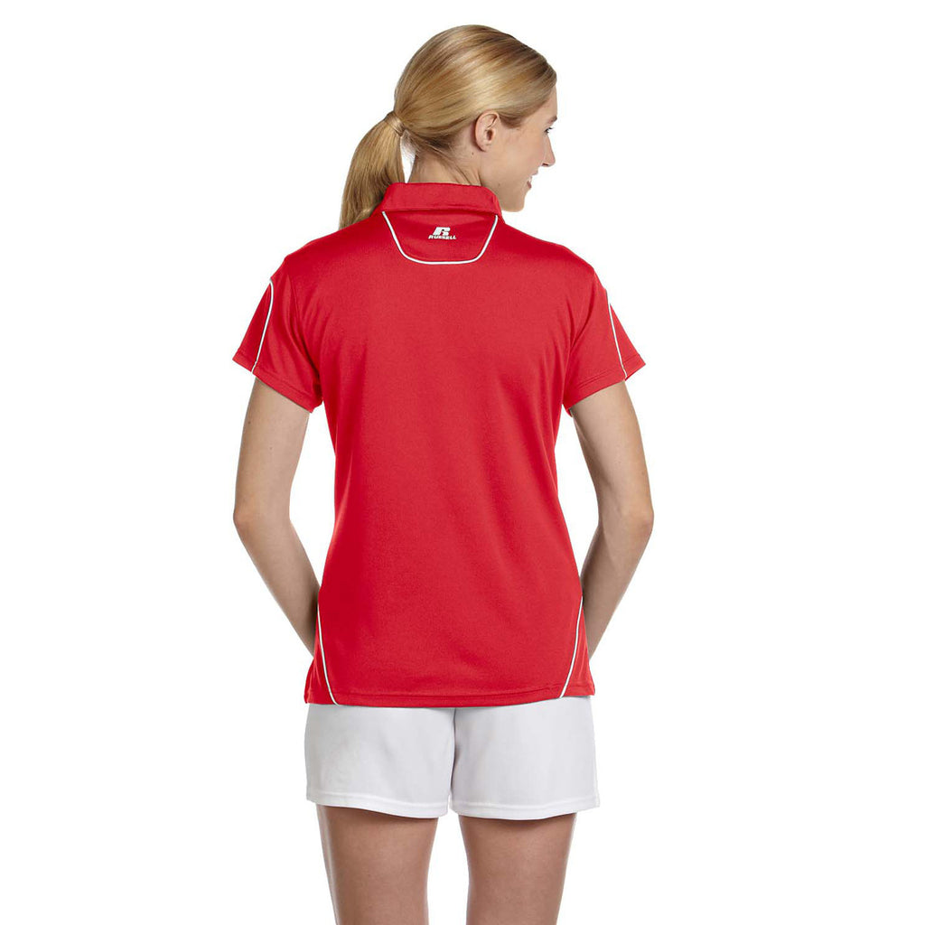 Russell Athletic Women's True Red/White Team Prestige Polo