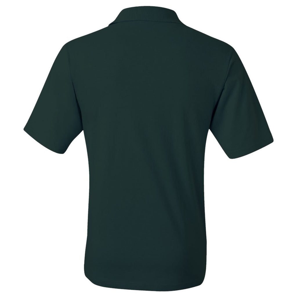 Jerzees Men's Forest Green Spotshield 50/50 Polo With Pocket