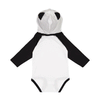 Rabbit Skins Infant White/Black Long Sleeve Fine Jersey Bodysuit With Ears