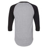 Augusta Sportswear Men's Athletic Heather/Black Three-Quarter Raglan Sleeve Baseball Jersey