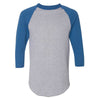 Augusta Sportswear Men's Athletic Heather/Royal Three-Quarter Raglan Sleeve Baseball Jersey