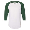Augusta Sportswear Men's White/Dark Green Three-Quarter Raglan Sleeve Baseball Jersey