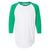 Augusta Sportswear Men's White/Kelly Three-Quarter Raglan Sleeve Baseball Jersey