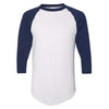 Augusta Sportswear Men's White/Navy Three-Quarter Raglan Sleeve Baseball Jersey