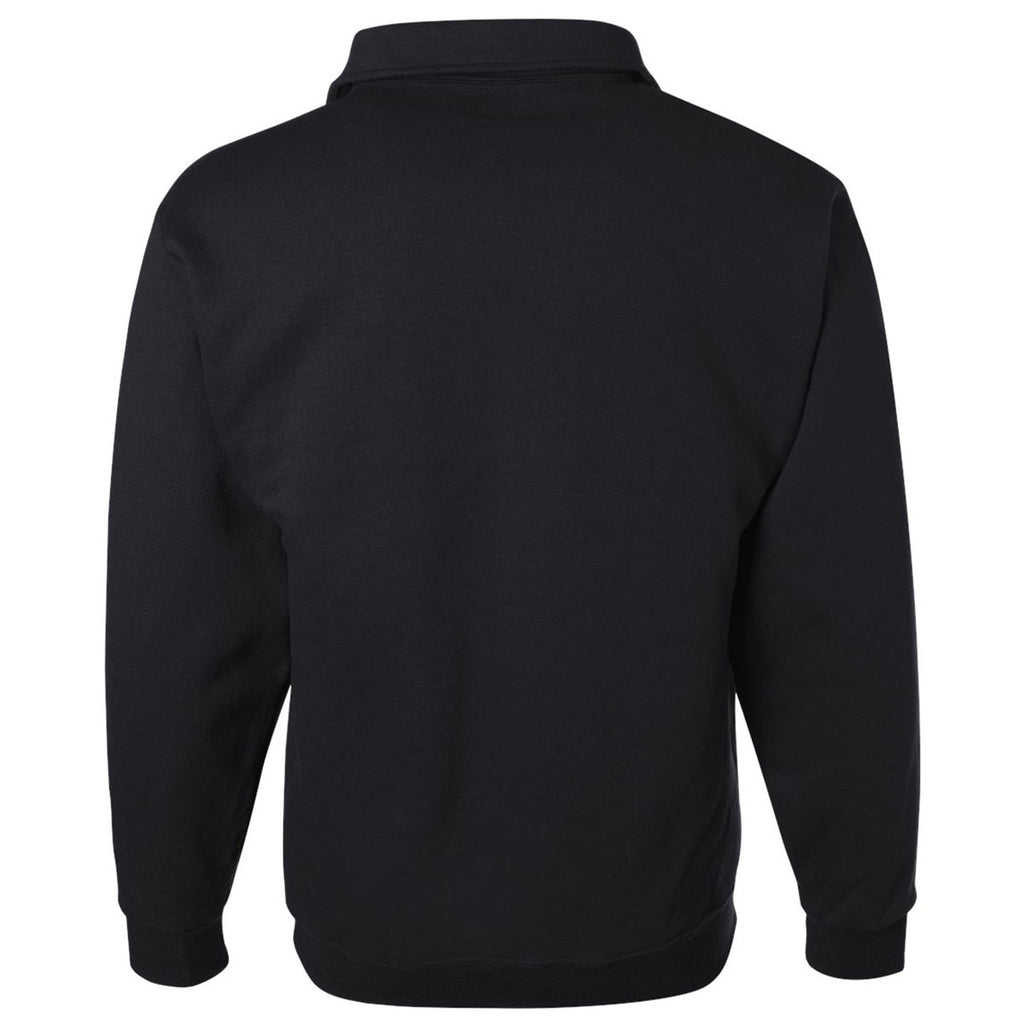 Jerzees Men's Black Super Sweats NuBlend Quarter-Zip Cadet Collar Sweatshirt