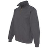 Jerzees Men's Black Heather Super Sweats NuBlend Quarter-Zip Cadet Collar Sweatshirt