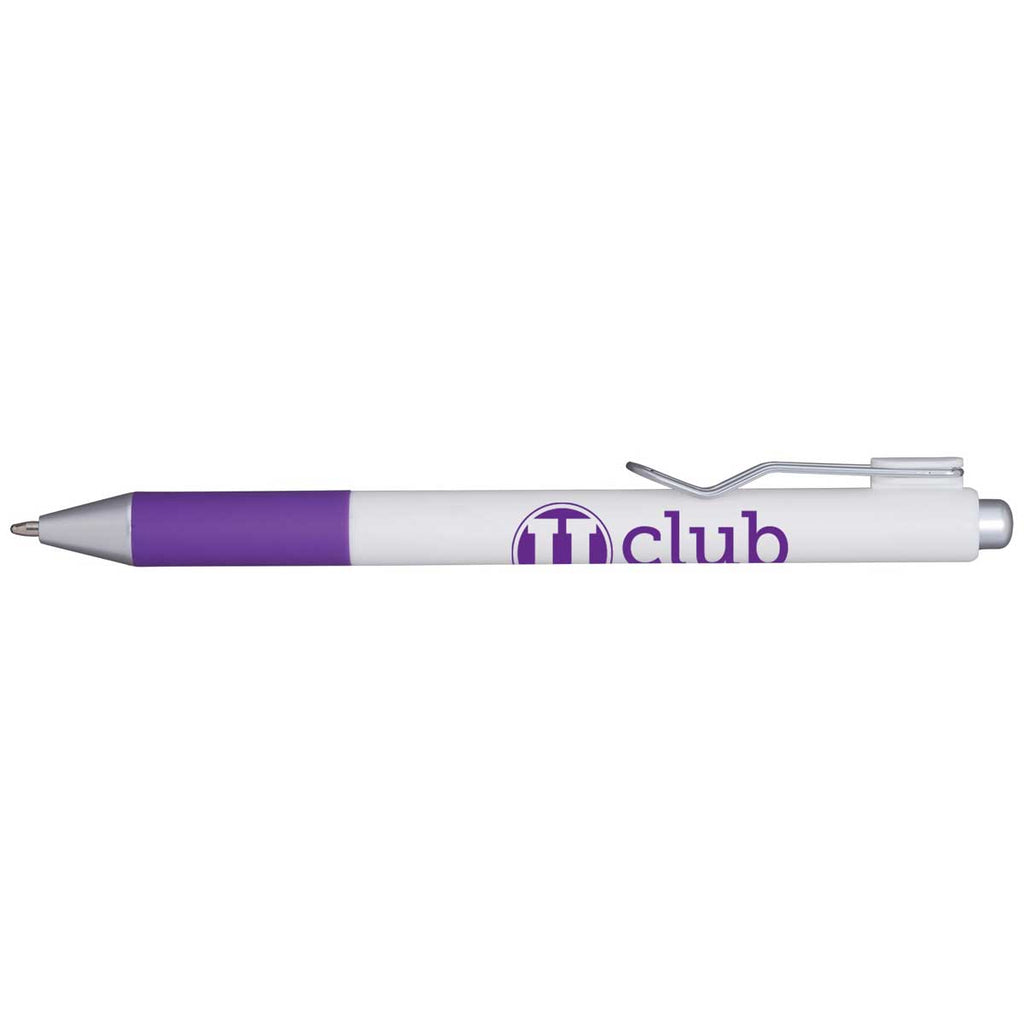 Hub Pens Purple Vallano Pen with White Barrel & Black Ink
