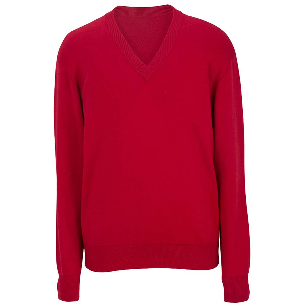Edwards Men's Red VNeck Cotton Sweater
