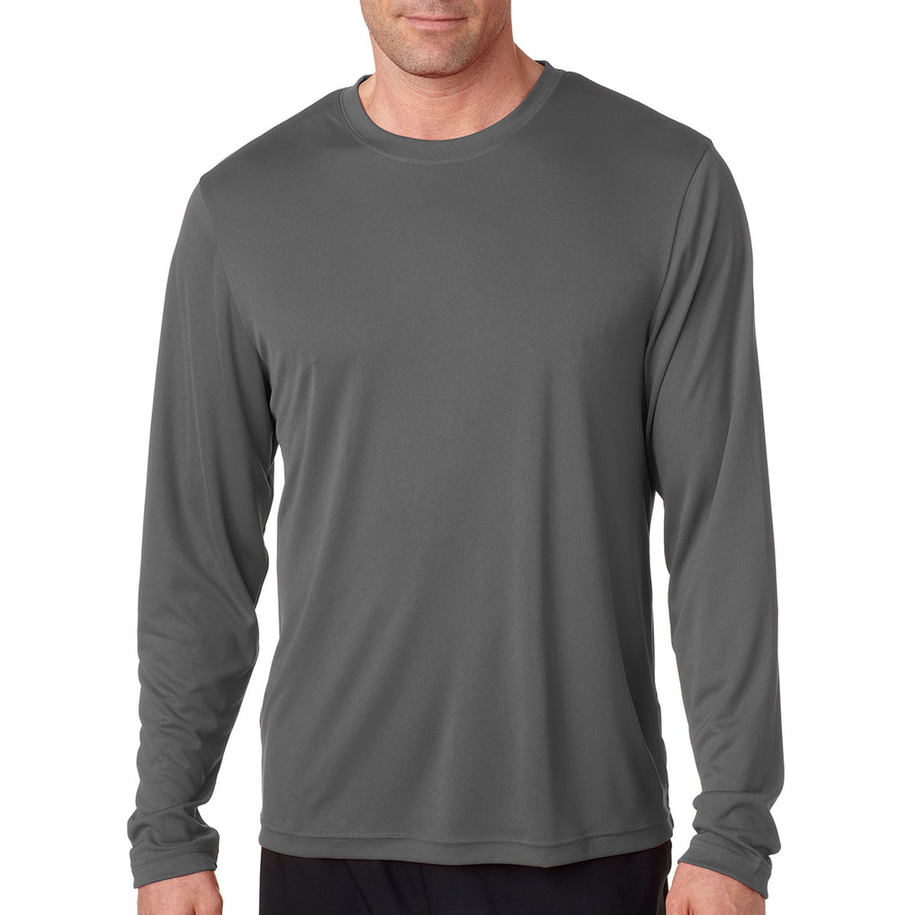 Hanes Men's Graphite Cool DRI with FreshIQ Long-Sleeve Performance T-Shirt