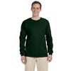 Fruit of the Loom Men's Forest Green 5 oz. HD Cotton Long-Sleeve T-Shirt