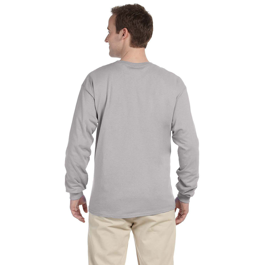 Fruit of the Loom Men's Silver 5 oz. HD Cotton Long-Sleeve T-Shirt