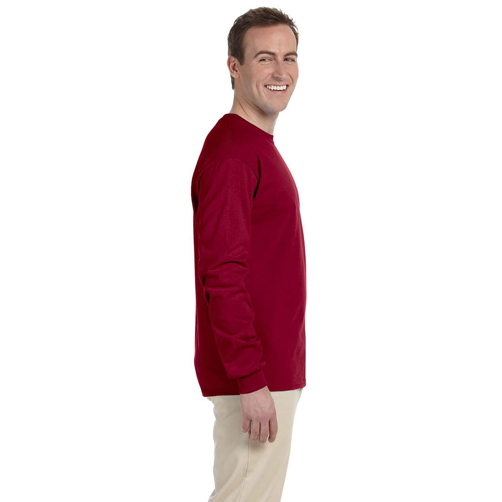Fruit of the Loom Men's Cardinal 5 oz. HD Cotton Long-Sleeve T-Shirt