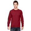 Fruit of the Loom Men's Crimson 5 oz. HD Cotton Long-Sleeve T-Shirt