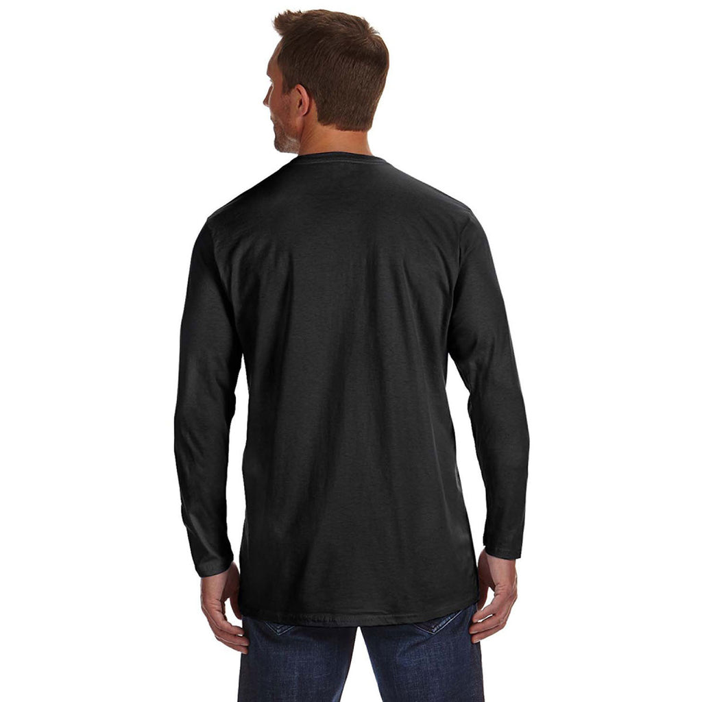 Hanes Men's Black 4.5 oz. 100% Ringspun Cotton nano-T Long-Sleeve T-Shirt