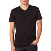Hanes Men's Black 4.5 oz. 100% Ringspun Cotton nano-T V-Neck T-Shirt