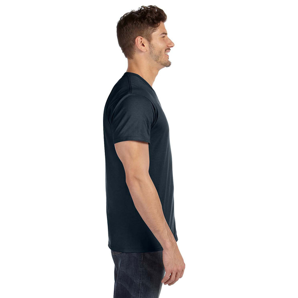 Hanes Men's Vintage Black 4.5 oz. 100% Ringspun Cotton nano-T V-Neck T-Shirt