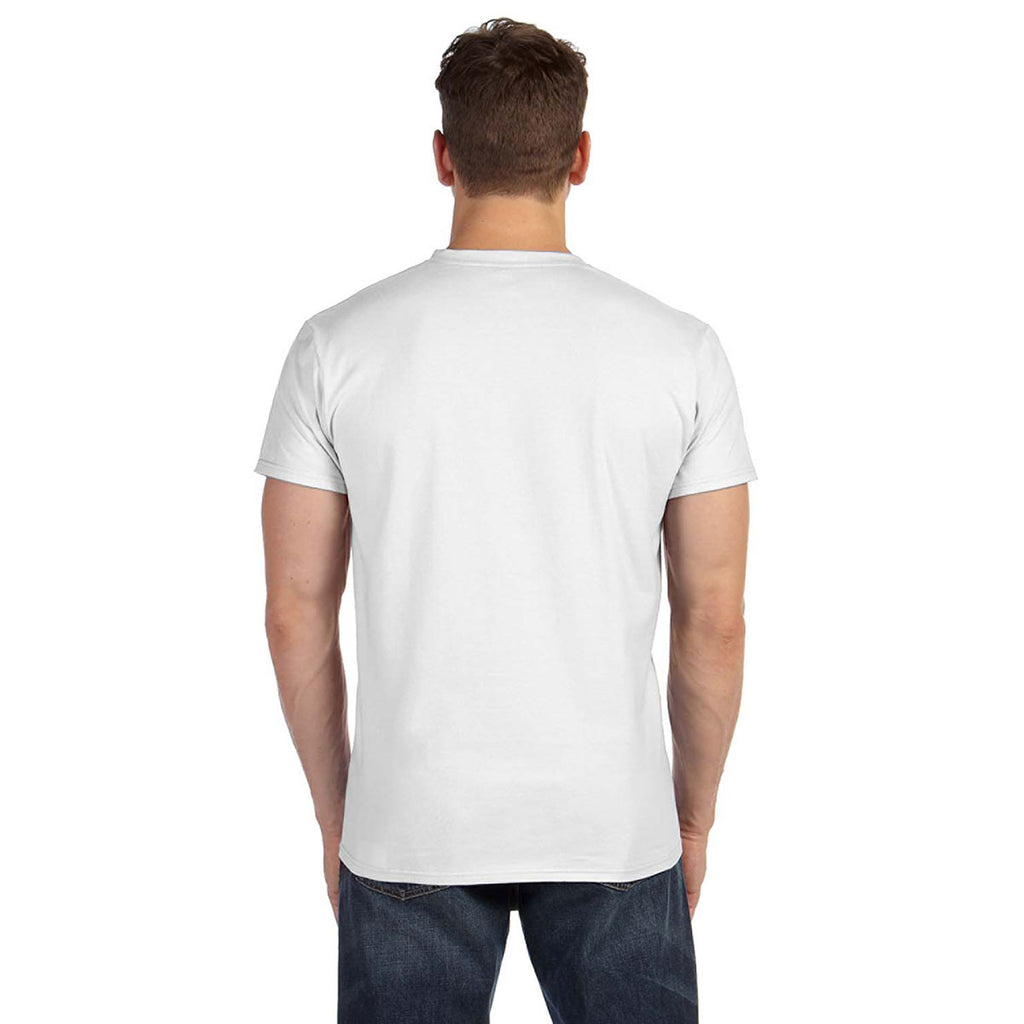 Hanes Men's White 4.5 oz. 100% Ringspun Cotton nano-T V-Neck T-Shirt