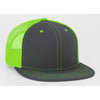 Pacific Headwear Graphite/Neon Green D-Series Snapback Trucker Mesh Cap