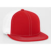 Pacific Headwear Red/White D-Series Fitted Trucker Mesh Cap
