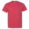 Bayside Unisex Heather Red USA-Made Ringspun 50/50 Heather T-Shirt