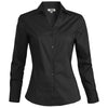 Edwards Women's Black Tailored V-Neck Stretch Long Sleeve Shirt
