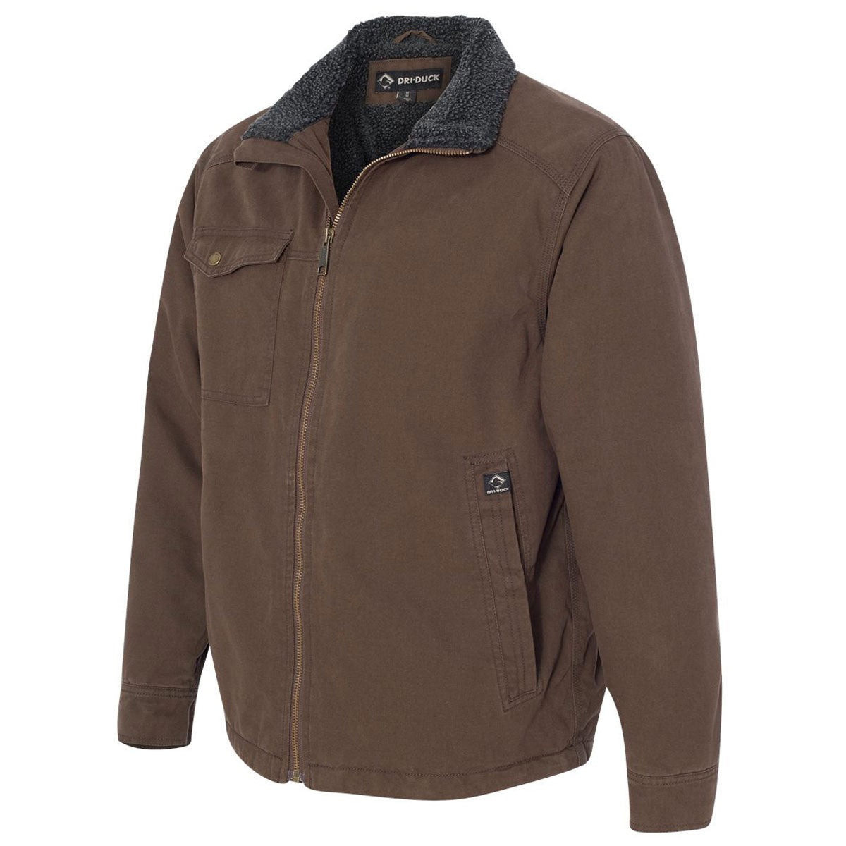 Dri Duck Men's Tobacco Endeavor Canyon Cloth Canvas Jacket with Sherpa