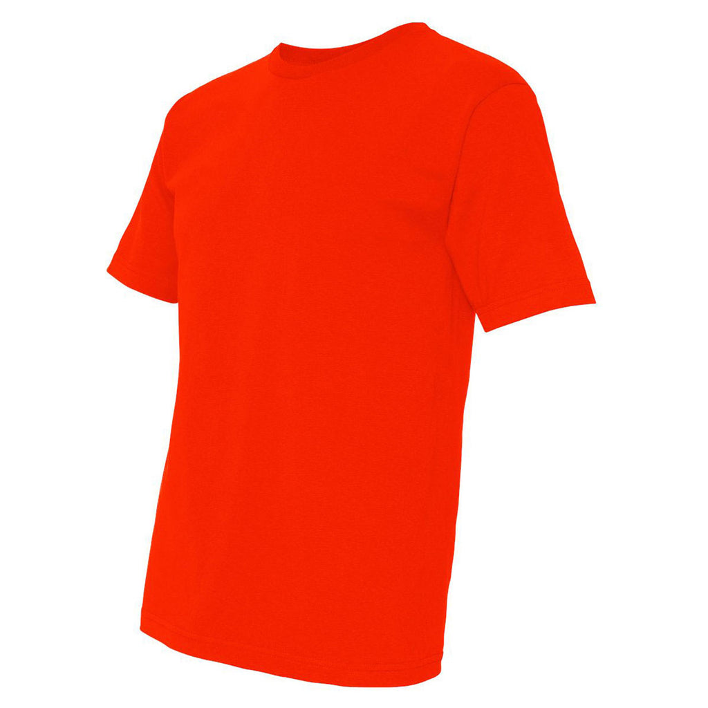 Bayside Men's Bright Orange USA-Made 100% Cotton Short Sleeve T-Shirt