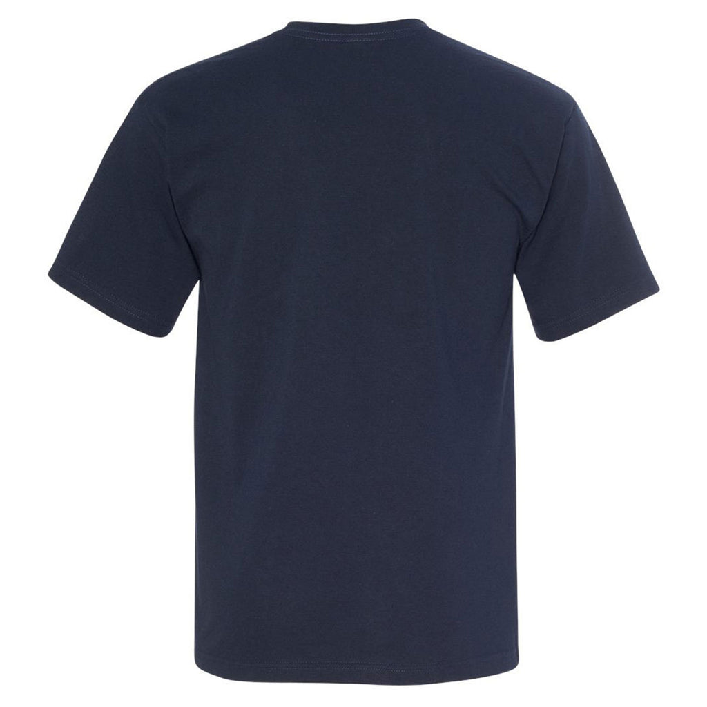 Bayside Men's Dark Navy USA-Made 100% Cotton Short Sleeve T-Shirt