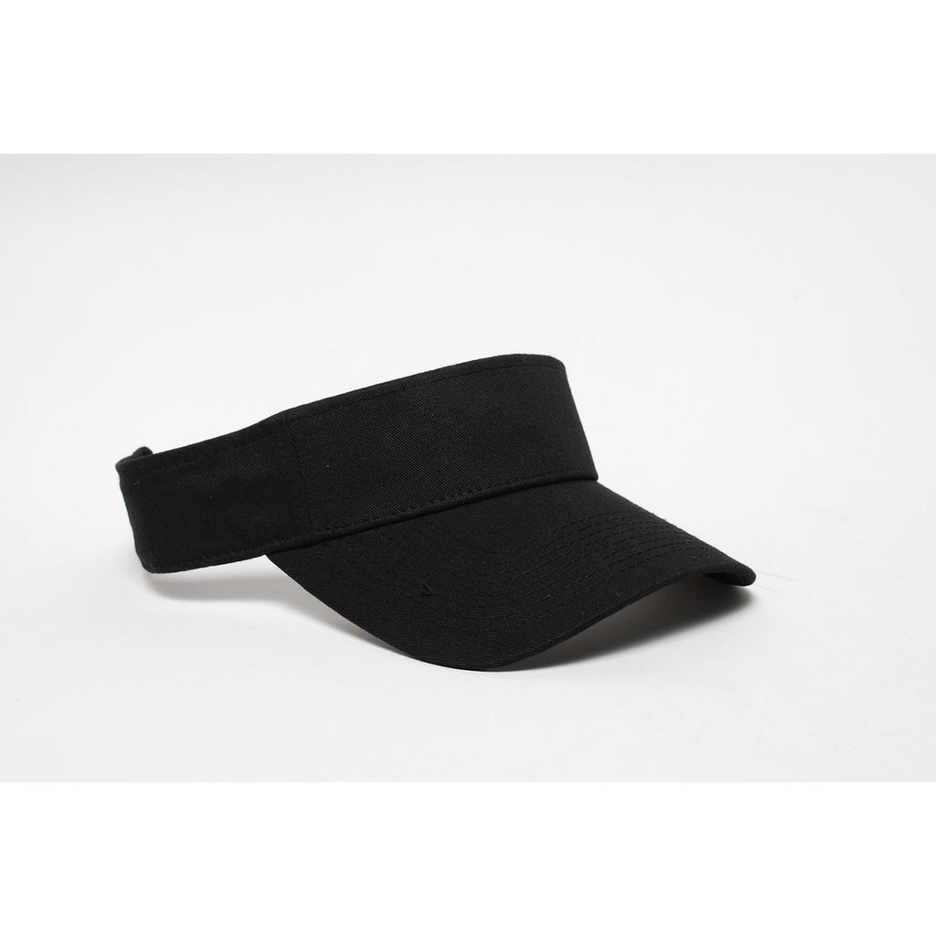 Pacific Headwear Black Adjustable Woven Cotton Visor