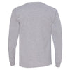 Bayside Men's Dark Ash USA-Made 100% Cotton Long Sleeve T-Shirt