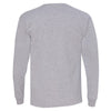 Bayside Men's Dark Ash USA-Made 100% Cotton Long Sleeve T-Shirt