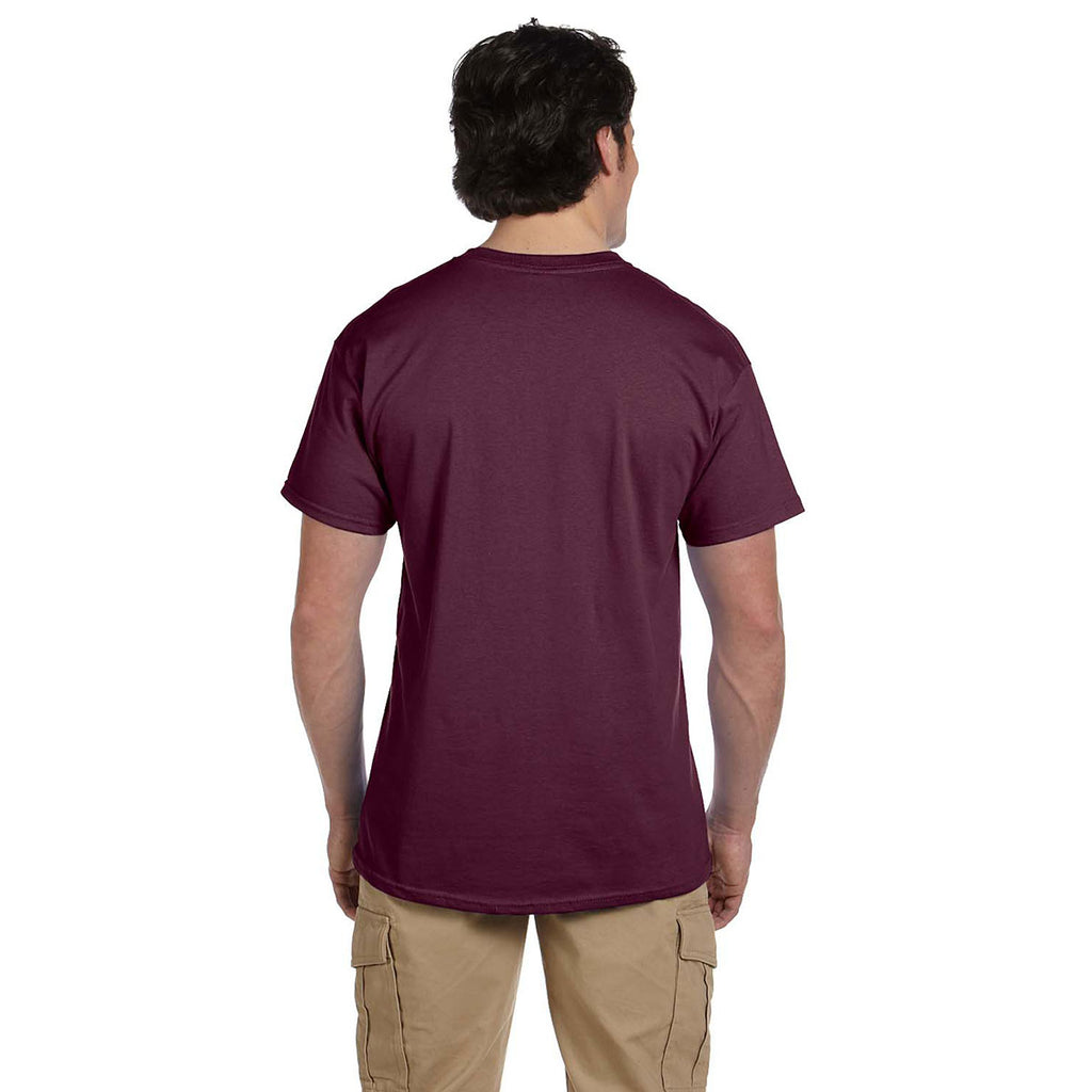 Hanes Men's Maroon 5.2 oz. 50/50 EcoSmart T-Shirt