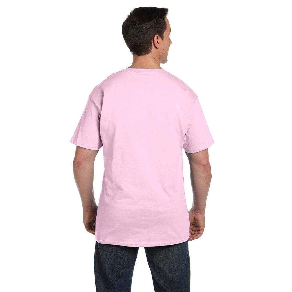 Hanes Men's Pale Pink 6.1 oz. Beefy-T with Pocket