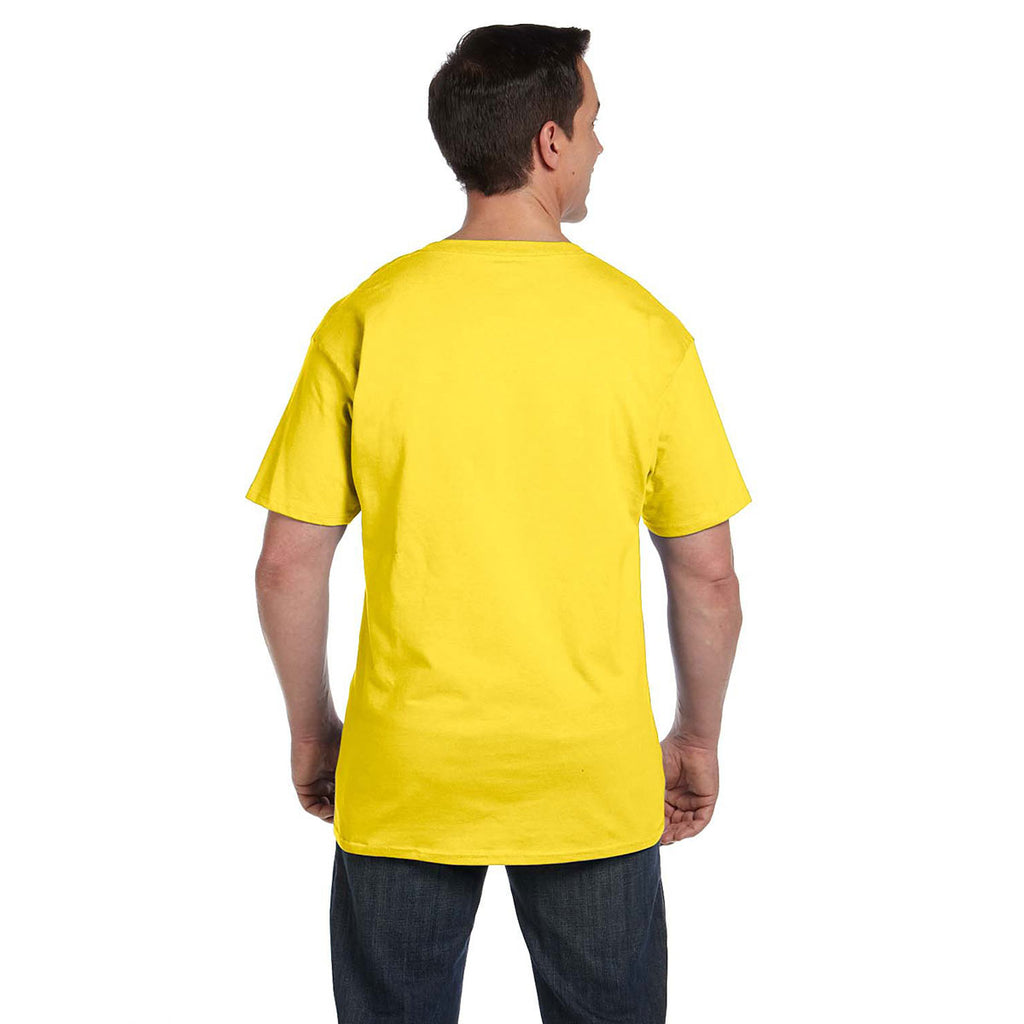 Hanes Men's Yellow 6.1 oz. Beefy-T with Pocket