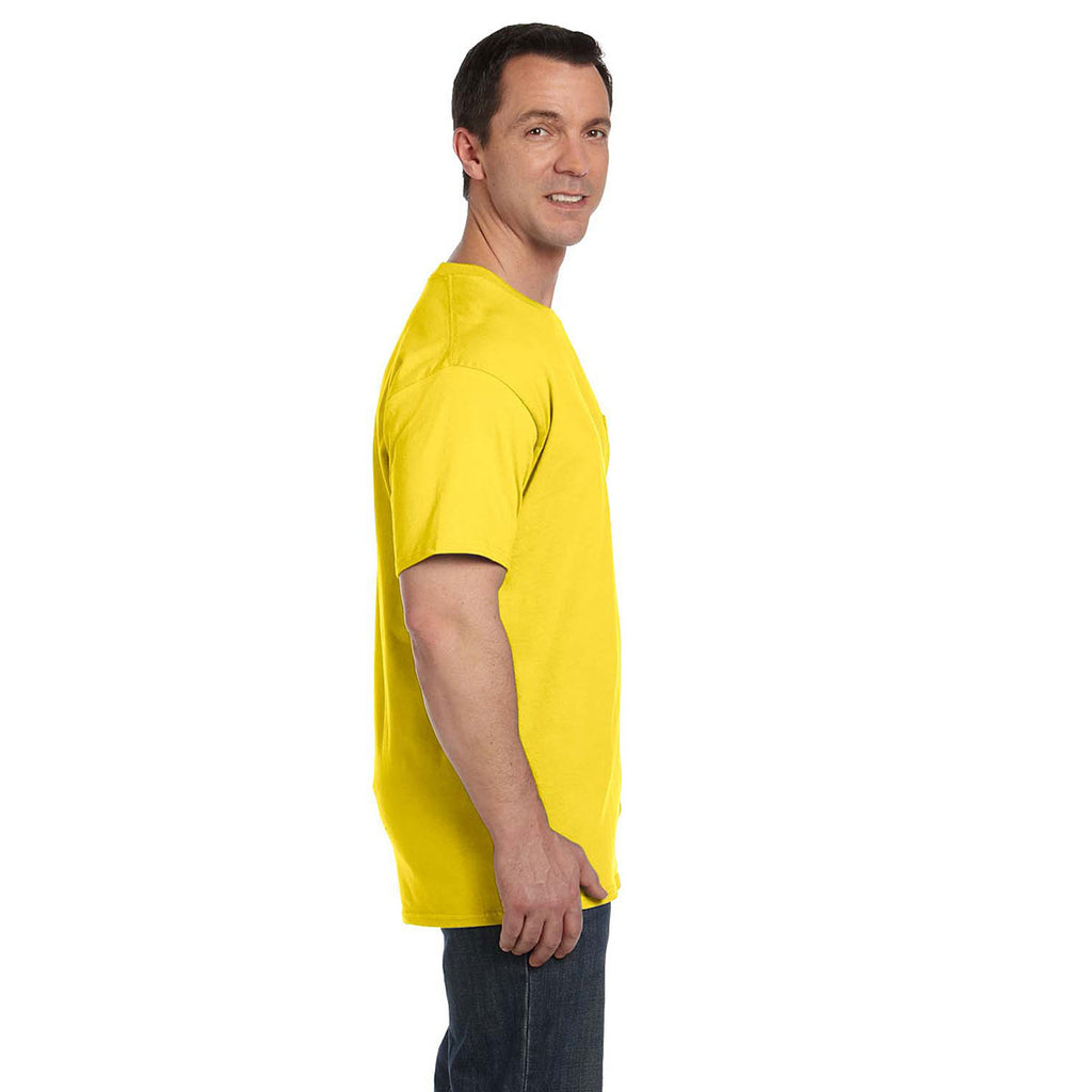 Hanes Men's Yellow 6.1 oz. Beefy-T with Pocket