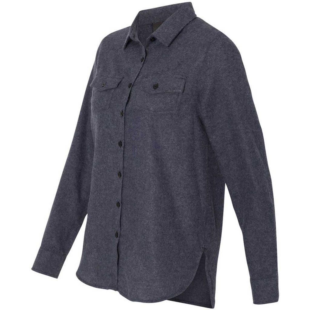 Burnside Women's Denim Long Sleeve Solid Flannel Shirt