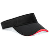 Pacific Headwear Black/Red Polo Twill Hook-And-Loop Visor