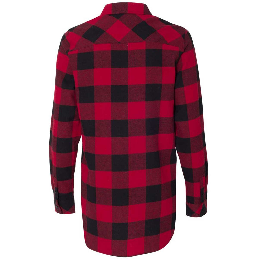 Burnside Women's Red/Black Buffalo Yarn-Dyed Long Sleeve Flannel Shirt