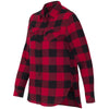 Burnside Women's Red/Black Buffalo Yarn-Dyed Long Sleeve Flannel Shirt