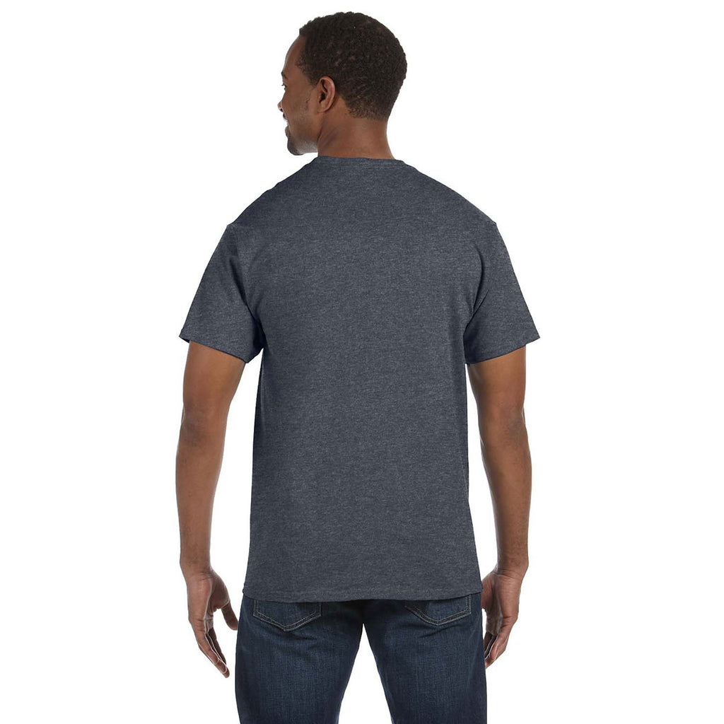 Hanes Men's Charcoal Heather 6.1 oz. Tagless T-Shirt