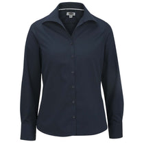 Edwards Women's Navy Lightweight Open Neck Poplin Blouse