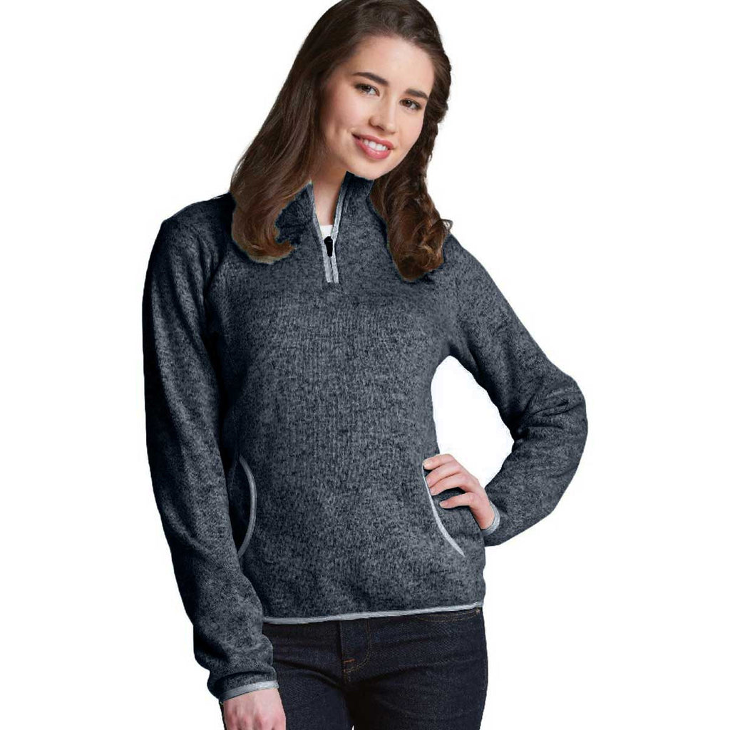Charles River Women's Charcoal Heather Heathered Fleece Pullover