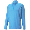 Puma Golf Men's Azure Blue Cloudspun Grey Label Quarter Zip