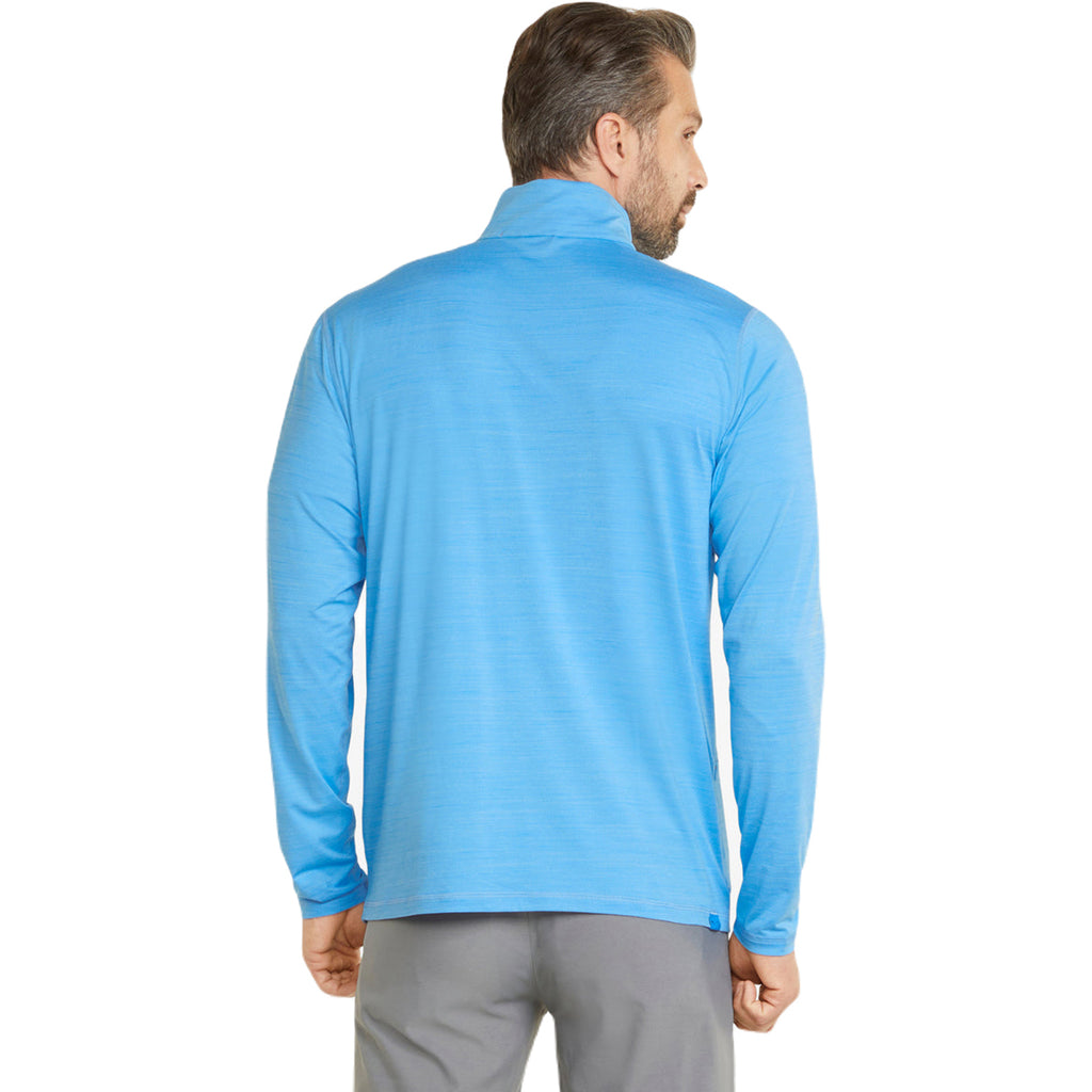 Puma Golf Men's Azure Blue Cloudspun Grey Label Quarter Zip