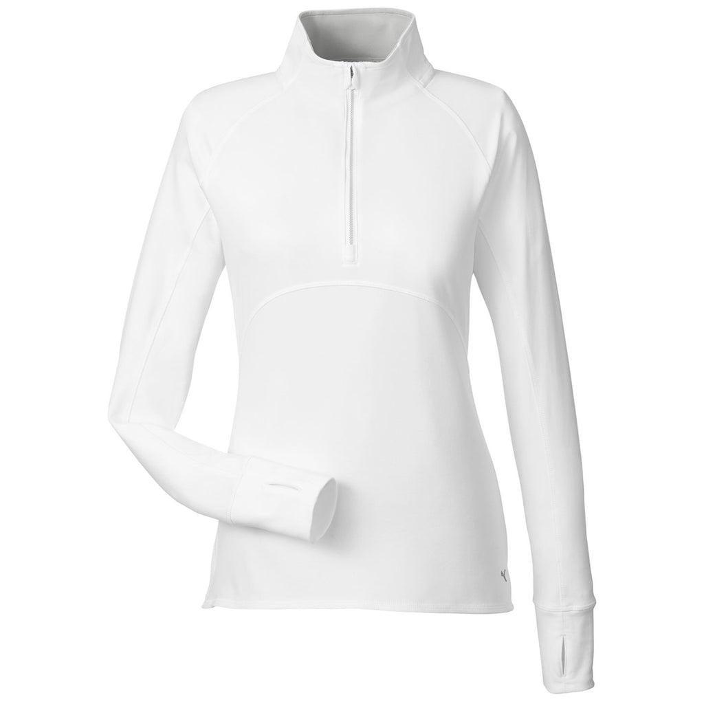 Puma Golf Women's Bright White Gamer Golf 1/4 Zip