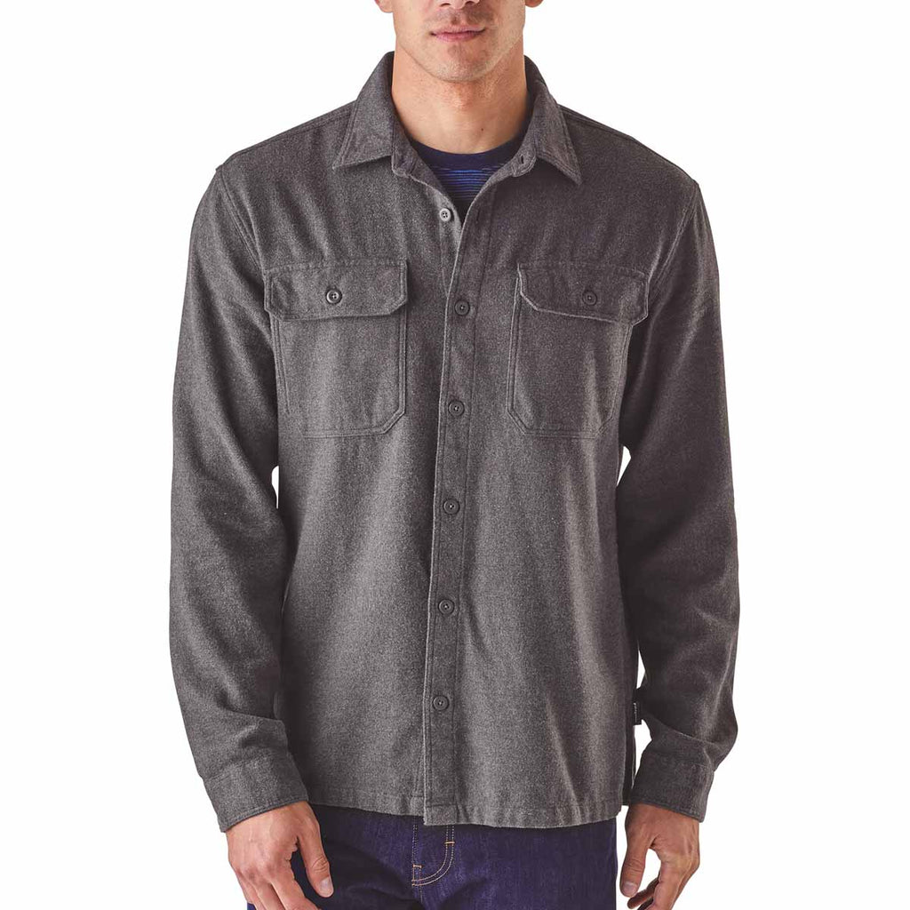 Patagonia Men's Forge Grey Long Sleeve Fjord Flannel Shirt