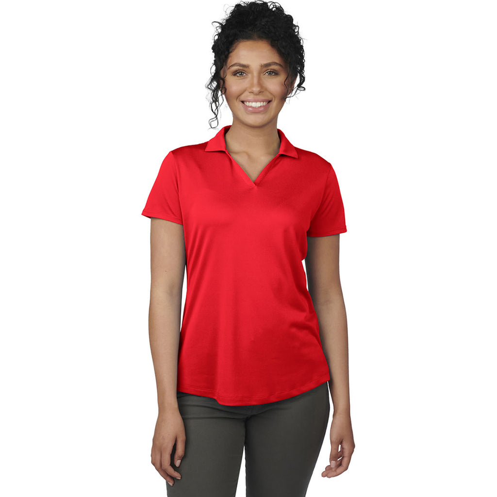 Edwards Women's Red Mini-Pique Snag Proof Polo