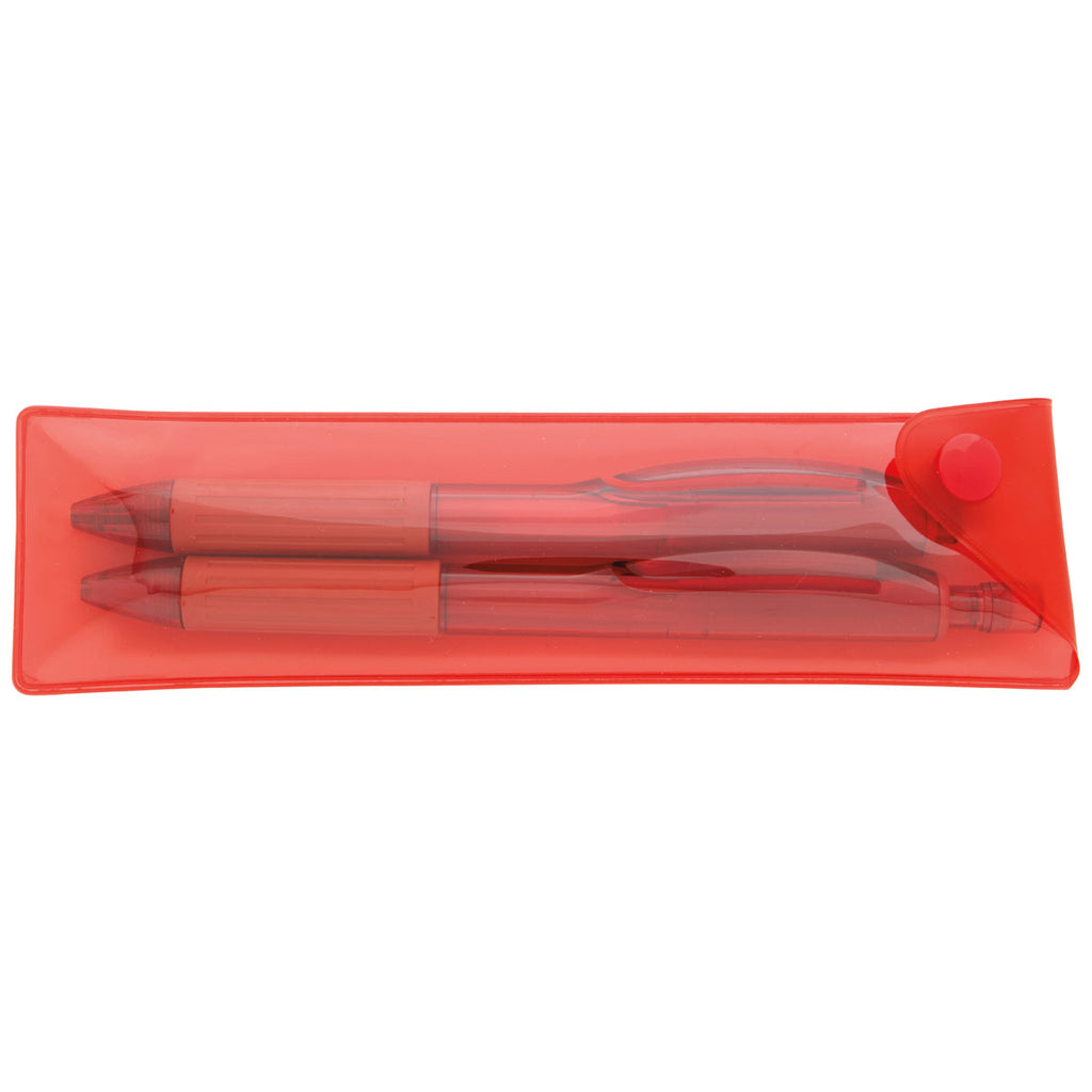 Good Value Red Cliff Gel Pen and Mechanical Pencil Set