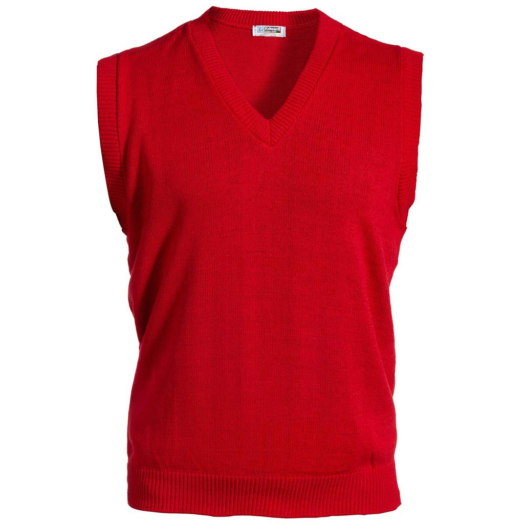Edwards Men's Red VNeck Acrylic Sweater Vest