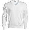 Edwards Men's White V-Neck Acrylic Sweater